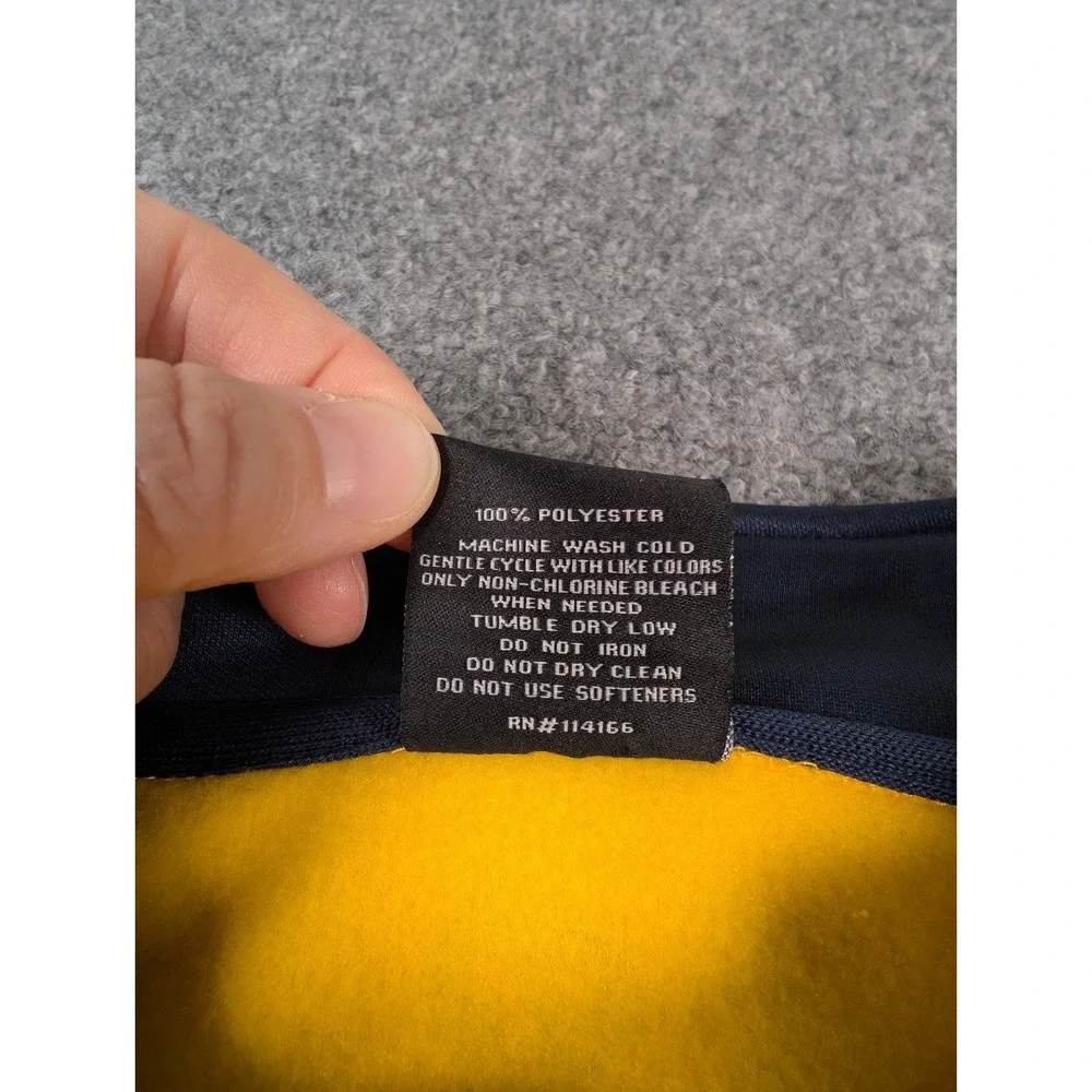 Michigan Wolverines 1/4 Zip Fleece Sweater Mens 2XL Yellow Colosseum GO BLUE NWT - Picture 4 of 7